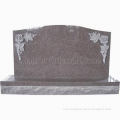 Natural Granite Stone Flower Carving American Monument Headstone